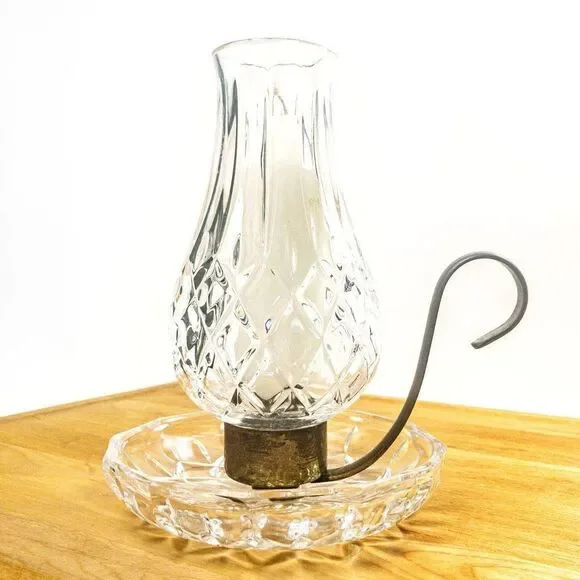 Vintage European Collection Lead Crystal Hurricane Globe Chamber Candlestick - Picture 11 of 11